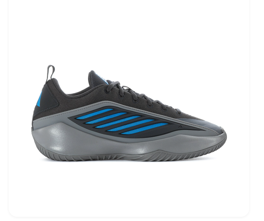 Adidas Black and Grey Sneakers with Bright Blue Accents