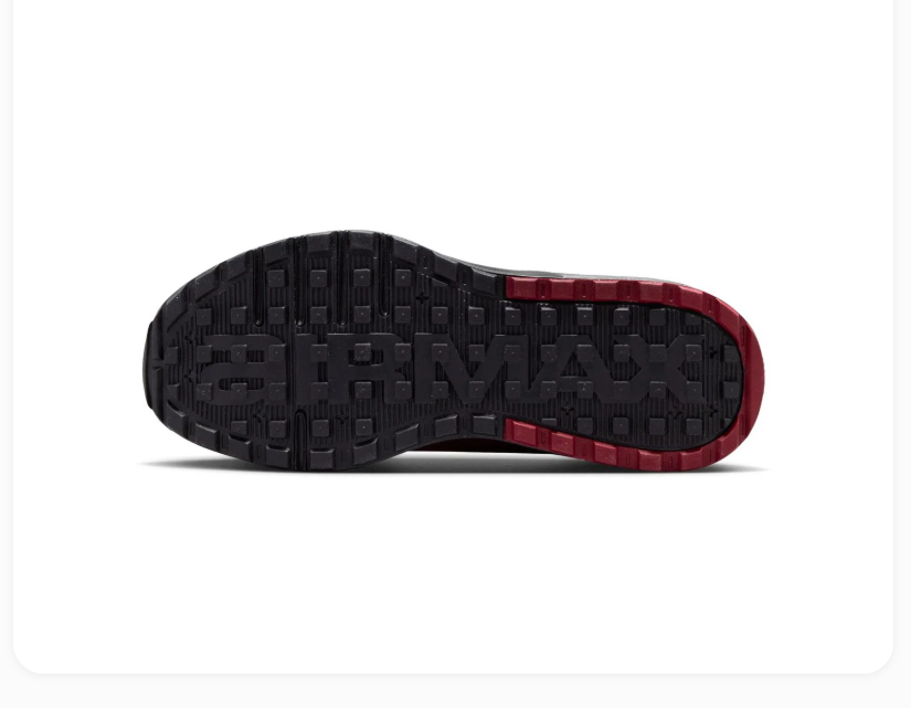 Nike Air Max Black and Burgundy Sneakers with Grey Swoosh
