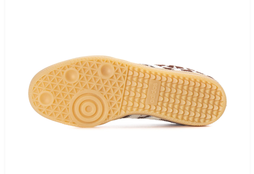 Adidas Brown and Cream Animal-Print Sneakers with Blue Laces and Gum Sole