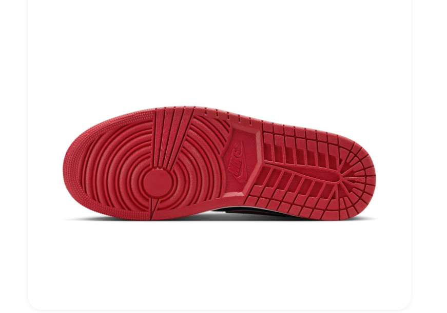 Air Jordan 1 Low Black and Glossy Red Sneakers