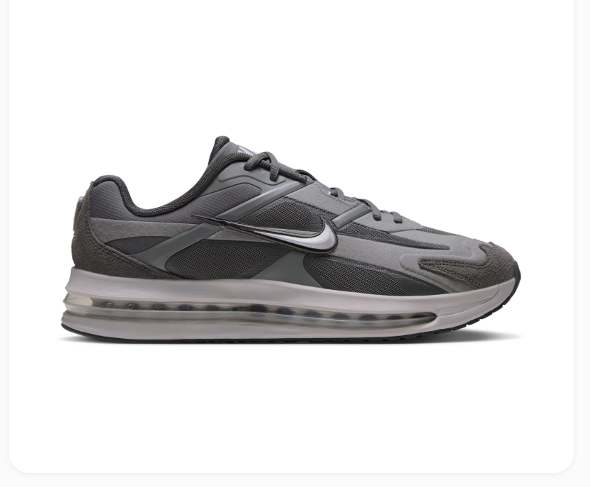 Nike Air Max Grey and Charcoal Sneakers with Silver Swoosh