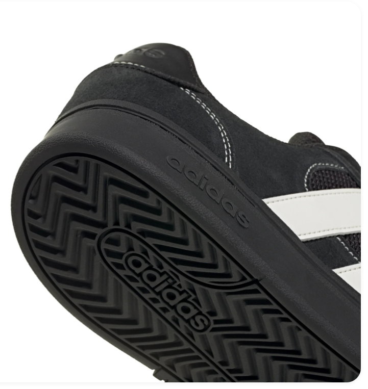 Adidas Black and White Low-Top Sneakers with Black Sole