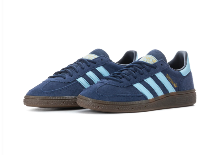 Adidas Handball Spezial Navy and Light Blue Sneakers with Brown Sole