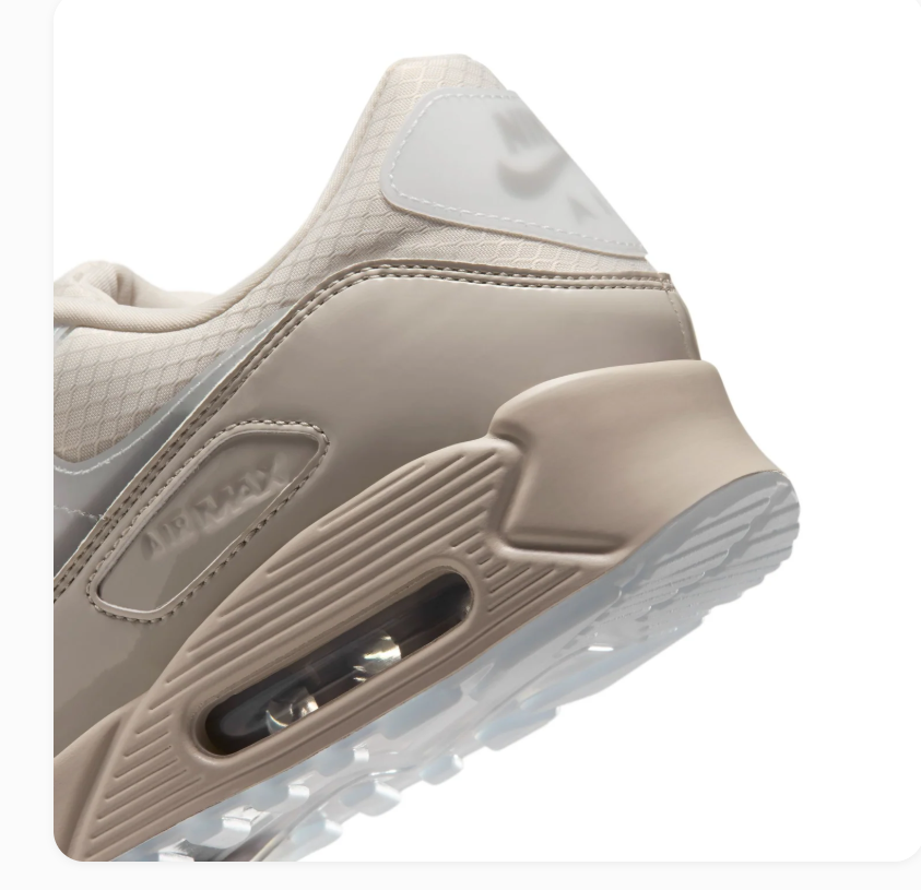 Nike Air Max 90 Cream and Beige Sneakers with Translucent Panels