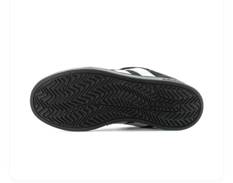 Adidas Black and White Low-Top Sneakers with Black Sole