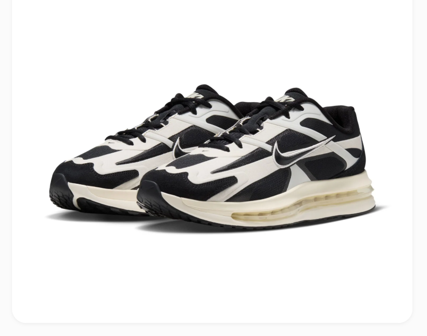 Nike Air Max Black and White Sneakers with Cream Midsole