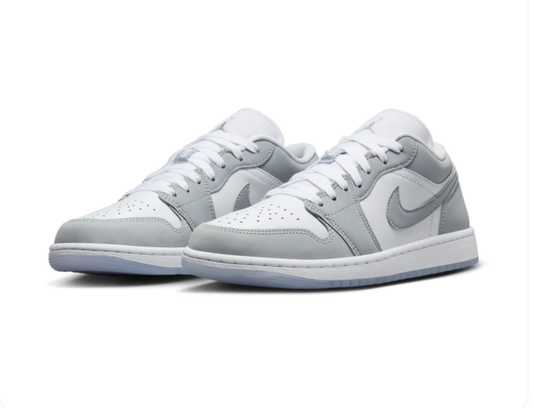Air Jordan 1 Low Grey and White Sneakers