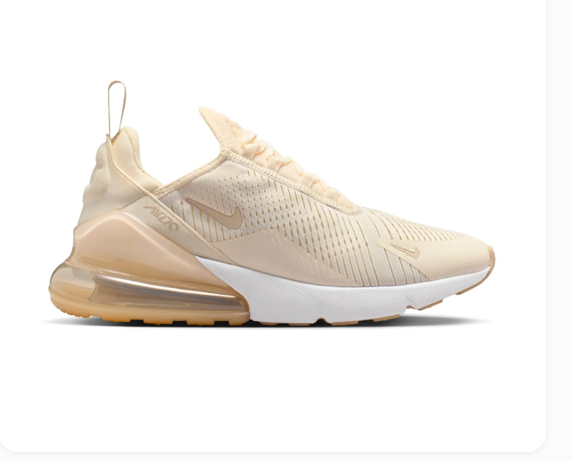 Nike Air Max 270 Cream Sneakers with Gum Outsole