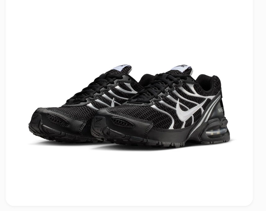 Nike Air Max Torch 4 Black Sneakers with Silver Accents