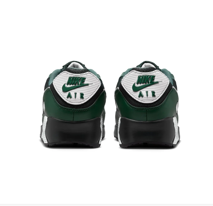 Nike Air Max 90 Forest Green and Black Sneakers with White Swoosh