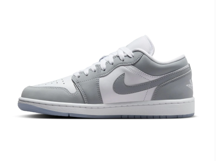 Air Jordan 1 Low Grey and White Sneakers