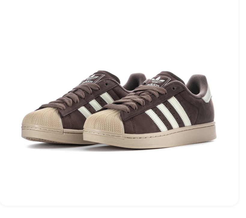 Adidas Superstar Brown and Cream Shell-Toe Sneakers