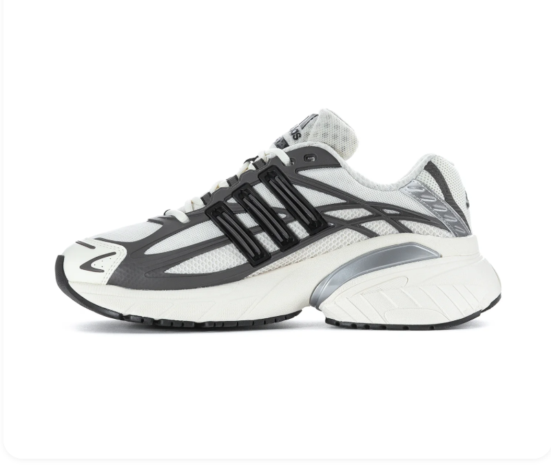 Adidas Adistar White and Grey Chunky Sneakers with Silver Accents