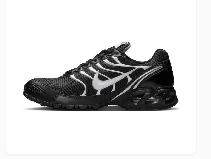 Nike Air Max Torch 4 Black Sneakers with Silver Accents