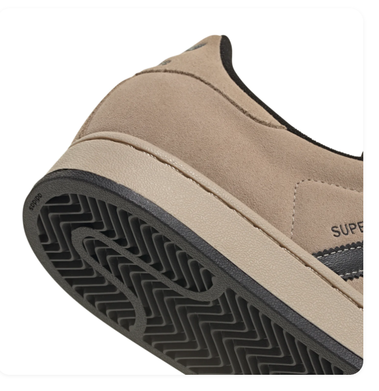 Adidas Superstar Beige and Black Shell-Toe Sneakers