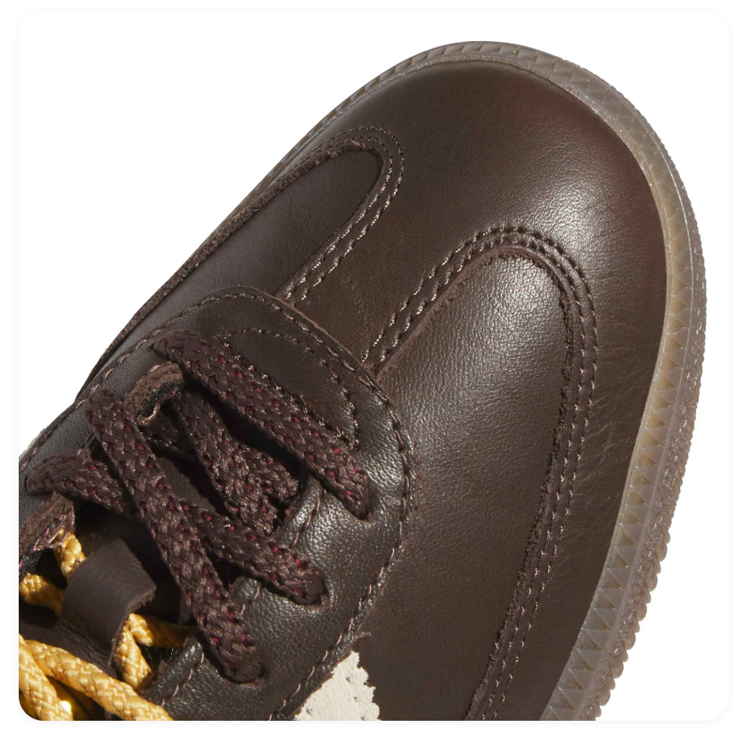 Adidas Samba Dark Brown and Cream Sneakers with Burgundy Accents