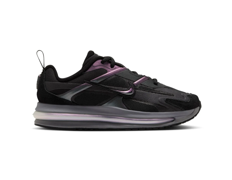Nike Air Max Black and Charcoal Sneakers with Purple Accents