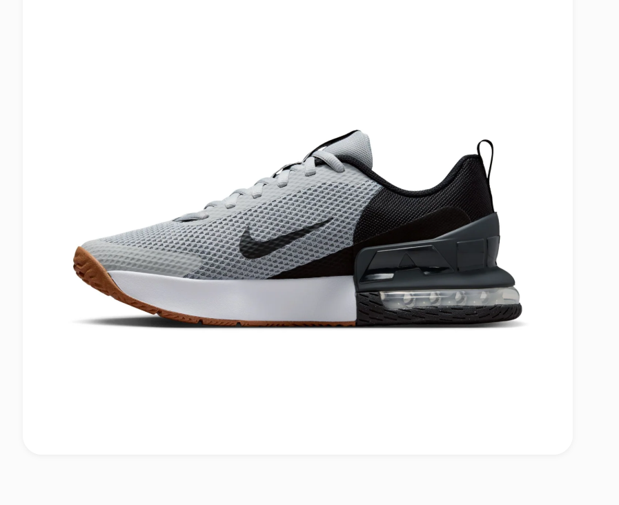 Nike Air Max Grey and Black Mesh Sneakers with Gum Outsole