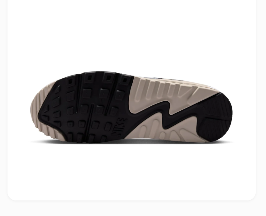 Nike Air Max 90 White and Grey Sneakers with Beige Accents