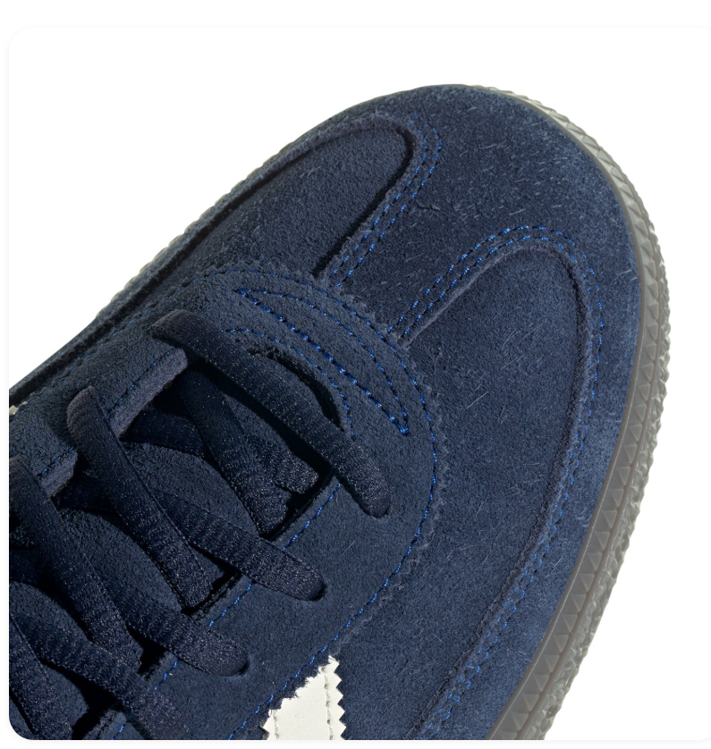 Adidas Handball Spezial Navy and Cream Sneakers with Dark Grey Sole