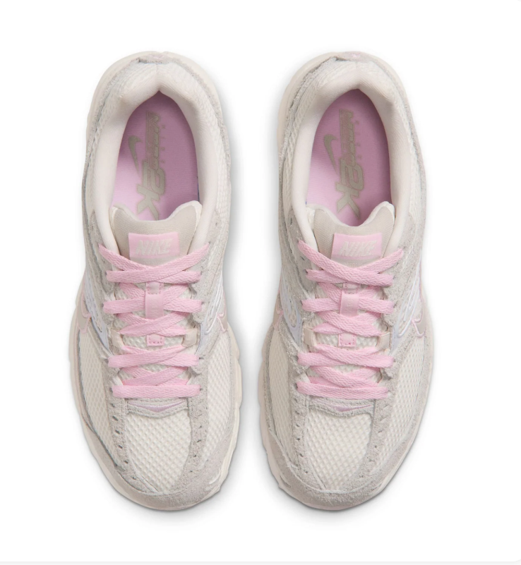 Nike Air Max Cream and Light Grey Sneakers with Pink Accents