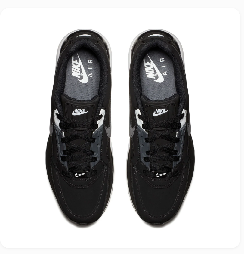 Nike Air Max Black Sneakers with Grey Swoosh and White Midsole