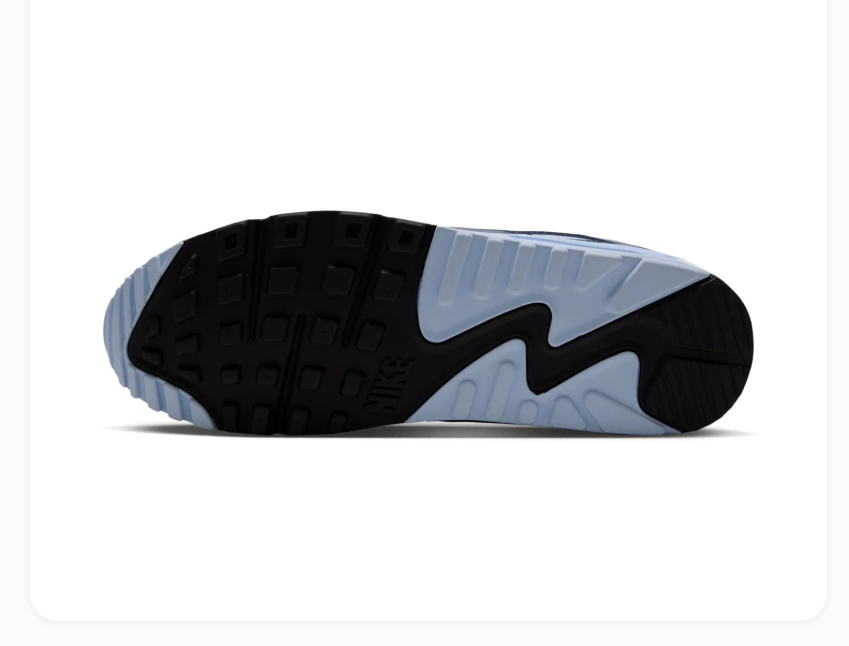 Nike Air Max 90 White and Blue Sneakers with Navy Accents