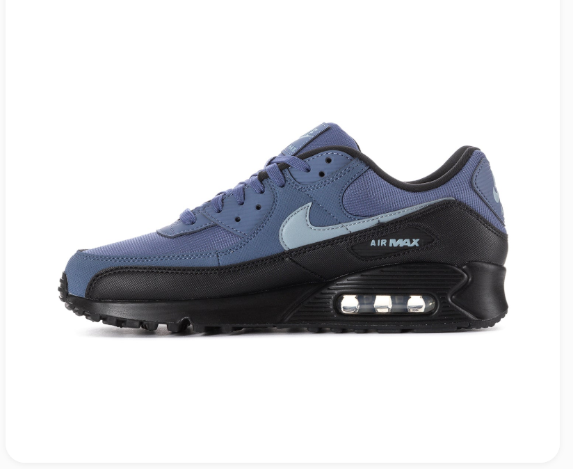 Nike Air Max 90 Slate Blue and Black Sneakers