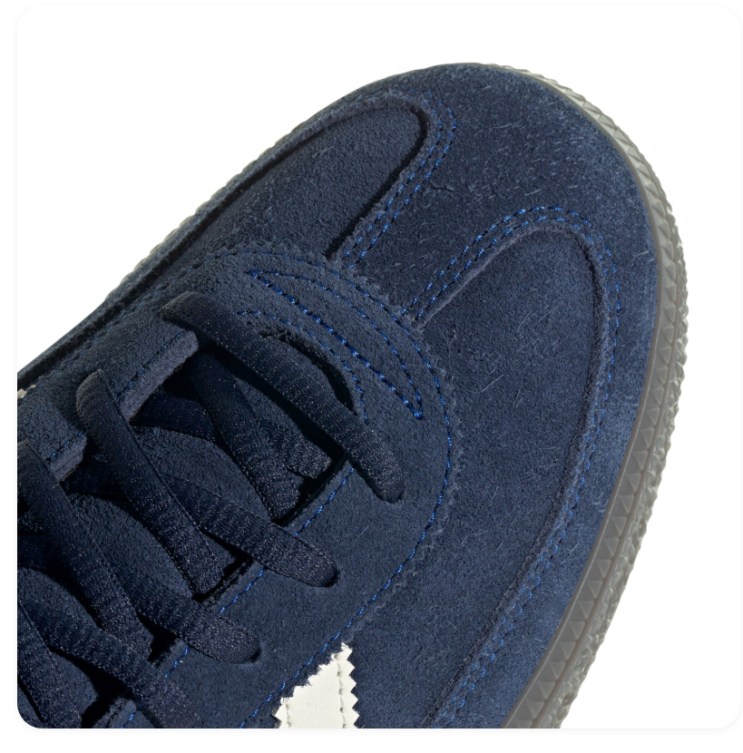 Adidas Handball Spezial Navy and Cream Sneakers with Dark Grey Sole