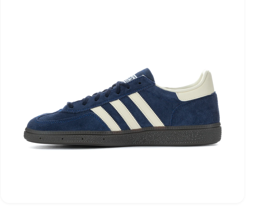 Adidas Handball Spezial Navy and Cream Sneakers with Dark Grey Sole
