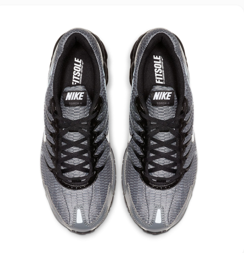 Nike Air Max Torch 4 Grey and Black Sneakers with White Swoosh