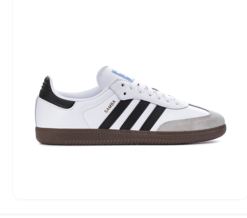 Adidas Samba White and Black Sneakers with Grey Toe and Dark Brown Outsole