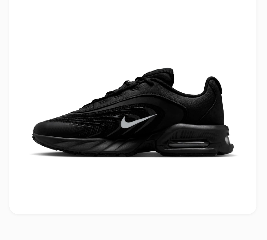 Nike Air Max Black Sneakers with White Swoosh Accents