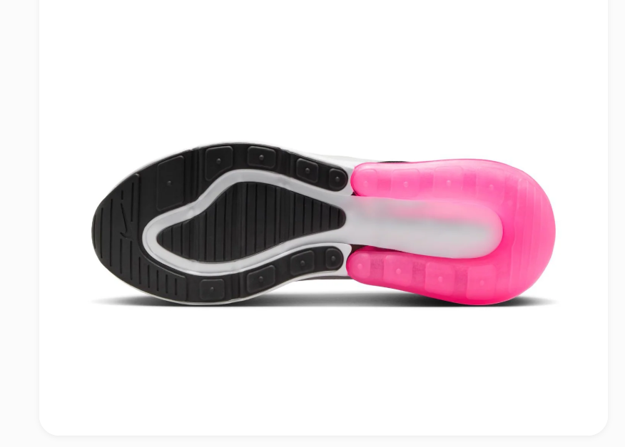 Nike Air Max 270 White Sneakers with Hot Pink Heel