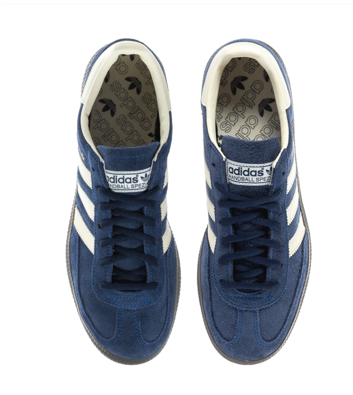 Adidas Handball Spezial Navy and Cream Sneakers with Dark Grey Sole