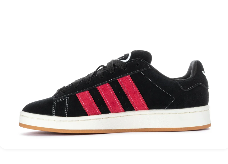 Adidas Campus Black and Pink Sneakers with Cream Midsole and Gum Outsole