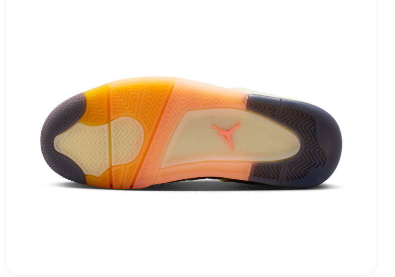 Air Jordan 4 Cream Sneakers with Peach and Orange Accents