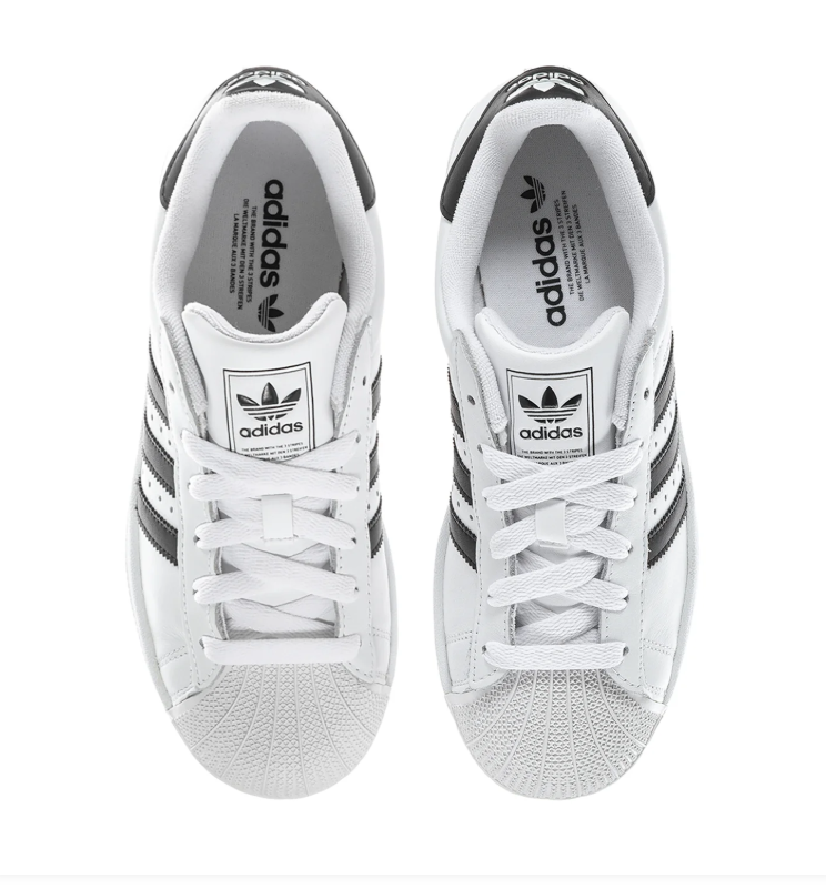 Adidas Superstar White and Black Shell-Toe Sneakers