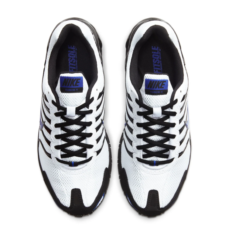 Nike Air Max White and Black Sneakers with Royal Blue Swoosh