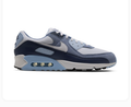 Nike Air Max 90 White and Blue Sneakers with Navy Accents