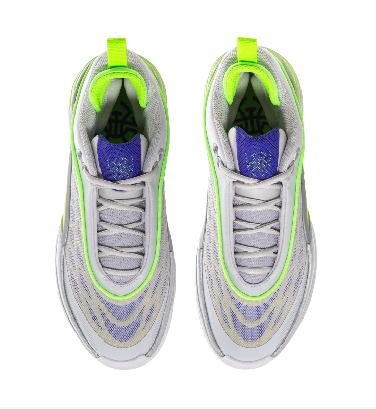 Adidas Grey and Silver Sneakers with Neon Green and Purple Accents