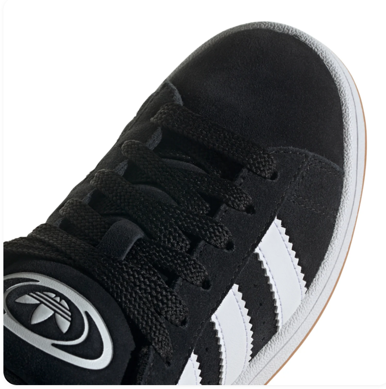 Adidas Campus Black and White Sneakers with Gum Outsole