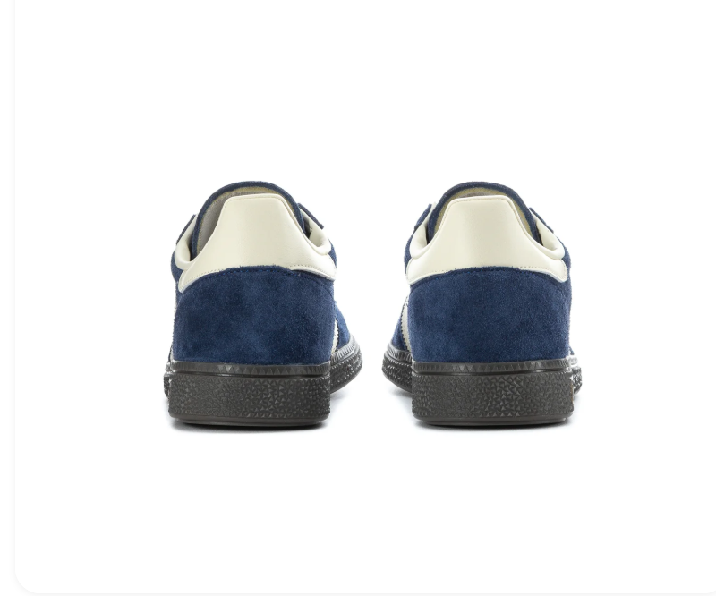 Adidas Handball Spezial Navy and Cream Sneakers with Dark Grey Sole