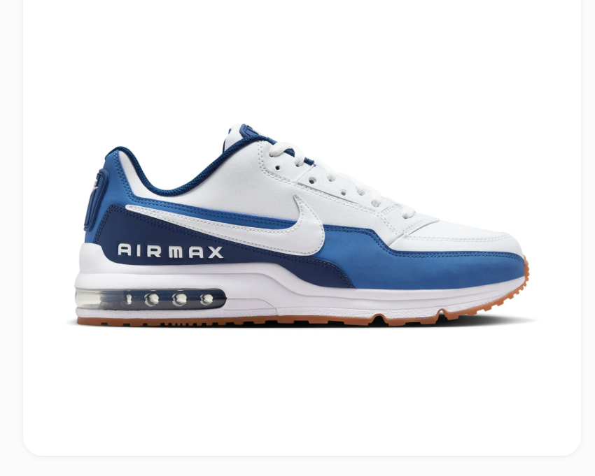 Nike Air Max White and Blue Sneakers with Gum Outsole