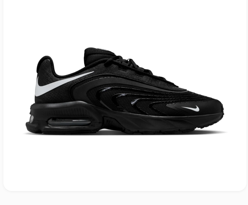 Nike Air Max Black Sneakers with White Swoosh Accents