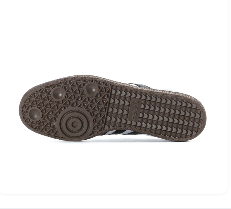 Adidas Samba White and Black Sneakers with Grey Toe and Dark Brown Outsole