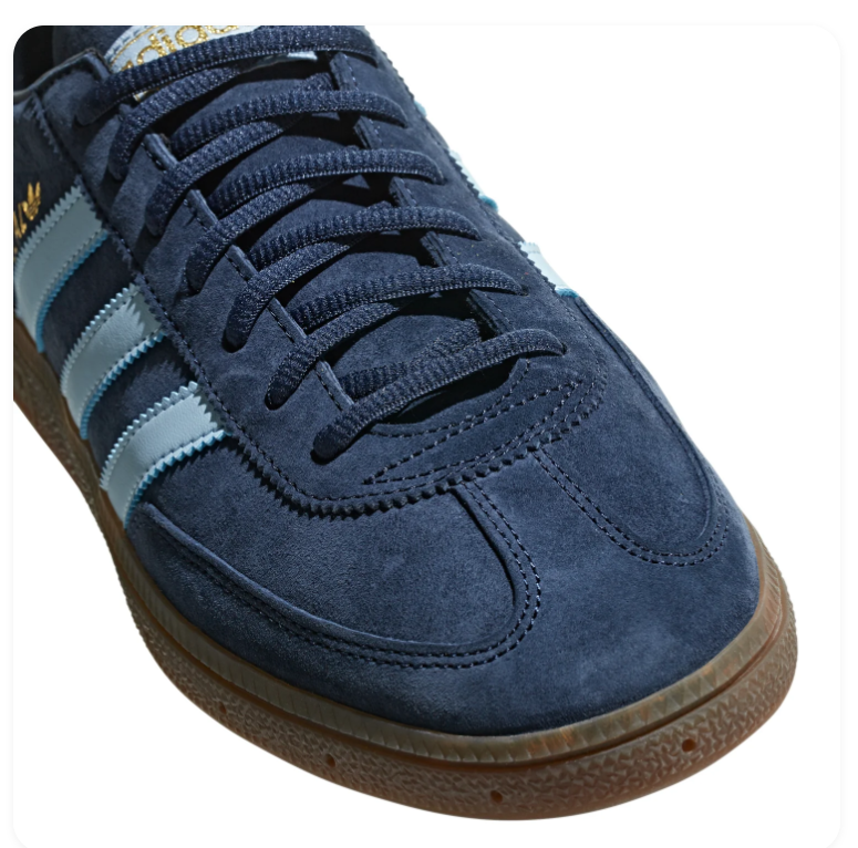 Adidas Handball Spezial Navy and Light Blue Sneakers with Brown Sole