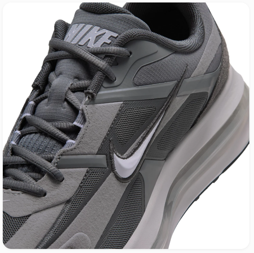 Nike Air Max Grey and Charcoal Sneakers with Silver Swoosh