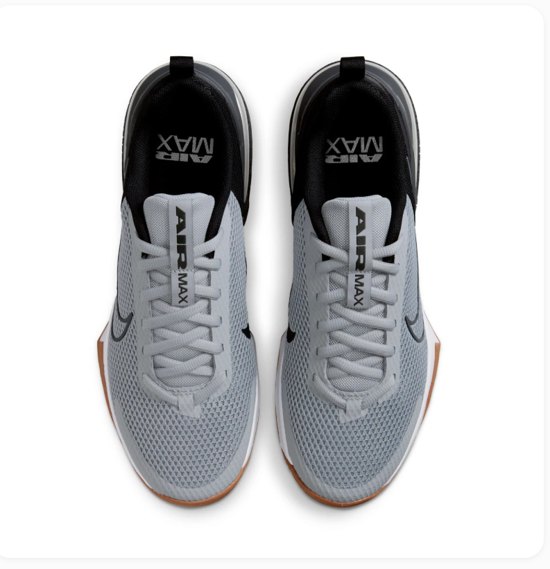Nike Air Max Grey and Black Mesh Sneakers with Gum Outsole