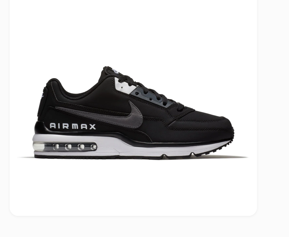 Nike Air Max Black Sneakers with Grey Swoosh and White Midsole